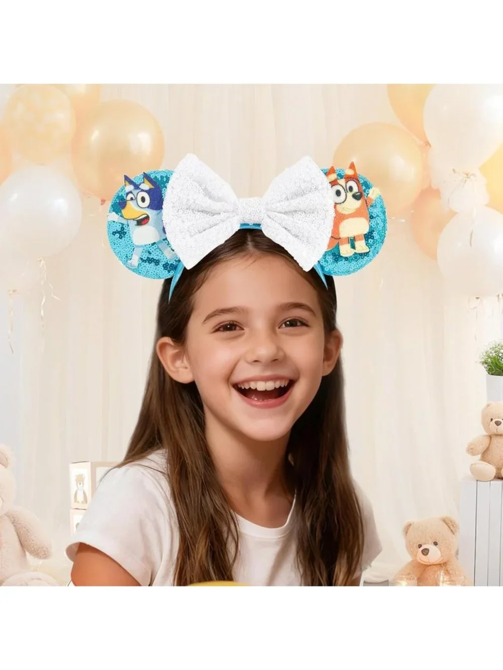 Women Bule Cartoon Mickey Mouse Costume Headband For Cosplay
